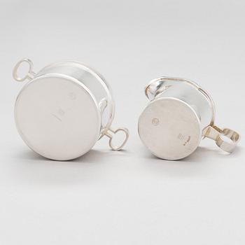 Bertel Gardberg, silver sugar bowl (830) and cream jug (925) for Kultateollisuus oy, Turku 1979 and 1977.