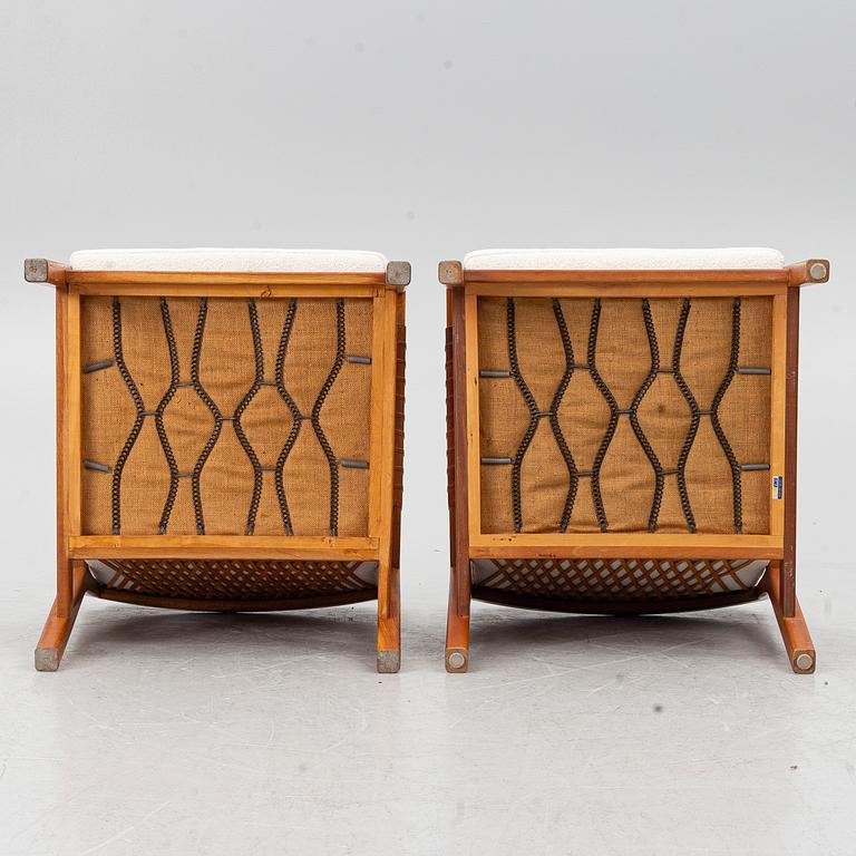 Carl Gustaf Hiort af Ornäs, a matched pair of 'Rialto' lounge chairs, Puunveisto Oy - Träsnideri Ab, Finland, mid-20th century.