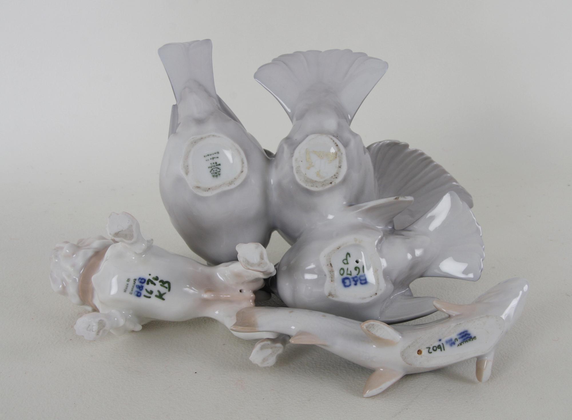 FIGURINER, 3 st, porslin, Danmark. Bing & Gröndal o Royal Copenhagen.