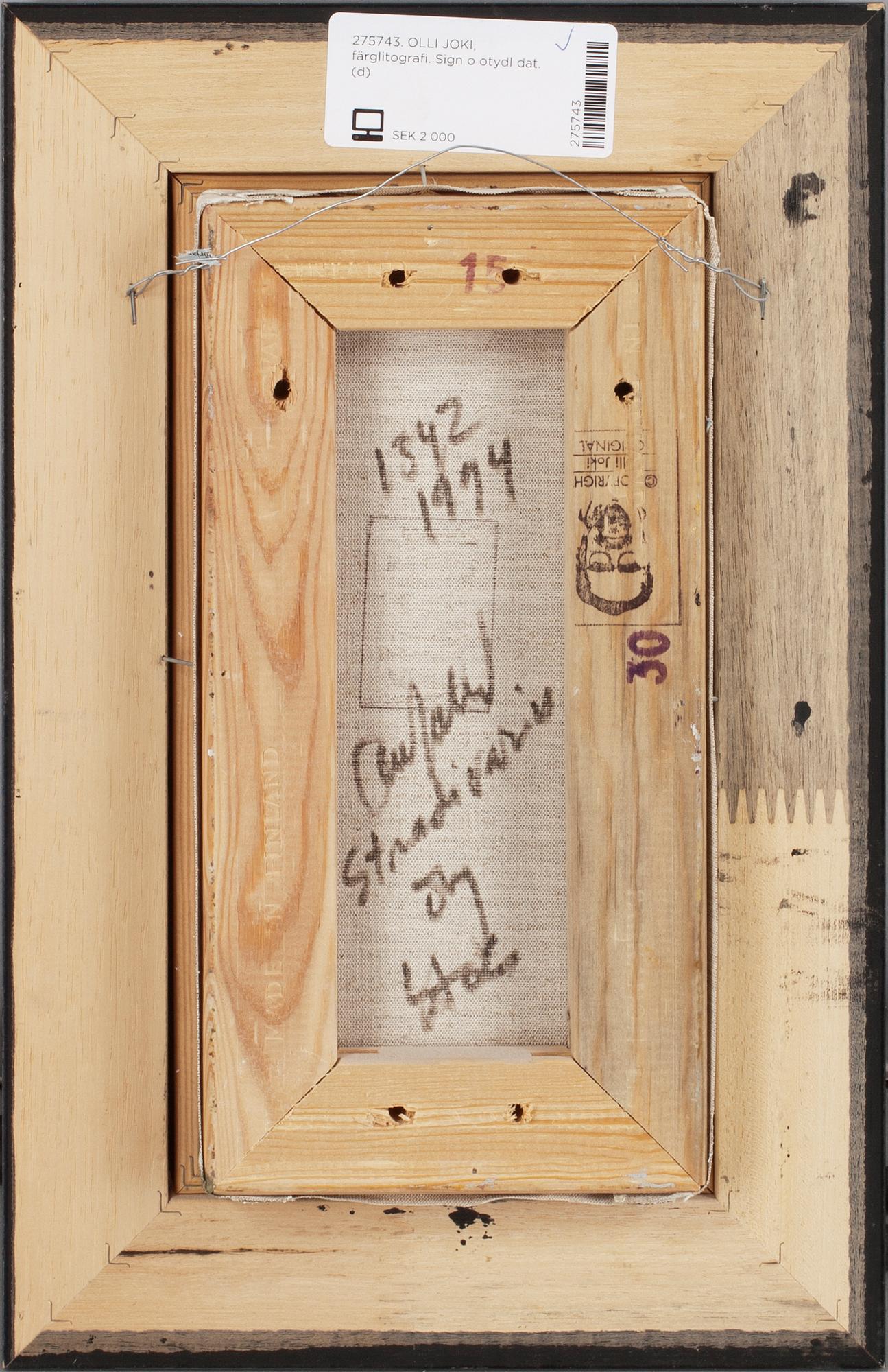 OLLI JOKI, olja på duk. Sign o otydl dat.