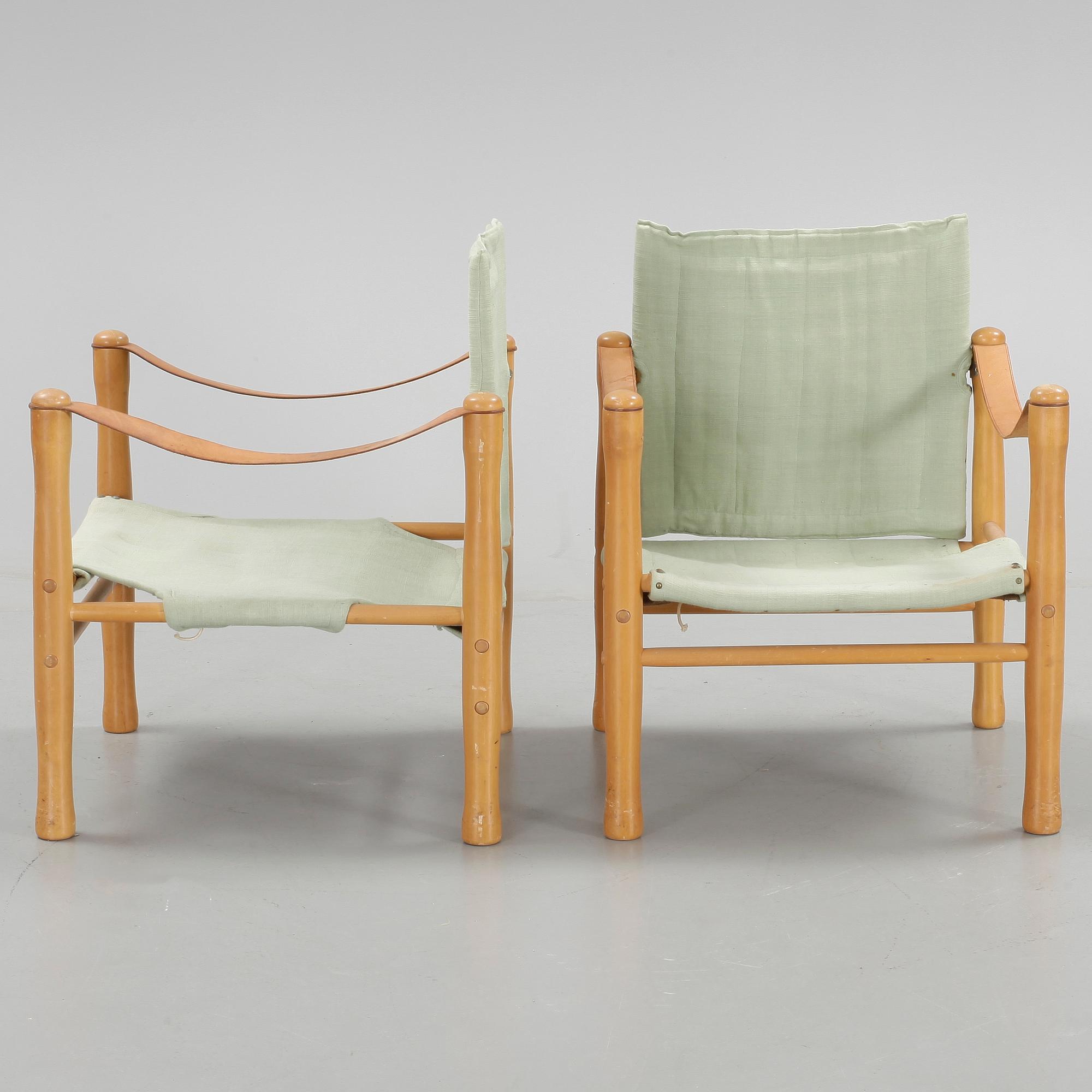 KARMSTOLAR, ett par, "Safari", Elias Svedberg, NK:s Triva-serie, 1950-tal.