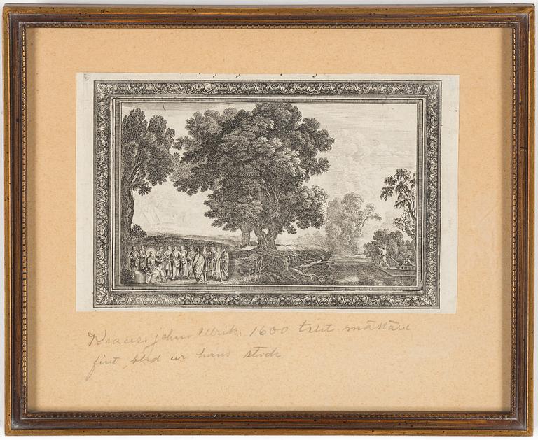 PARTI TRÄSNITT OCH GRAVYRER, 7 st, 1600-1800-tal.