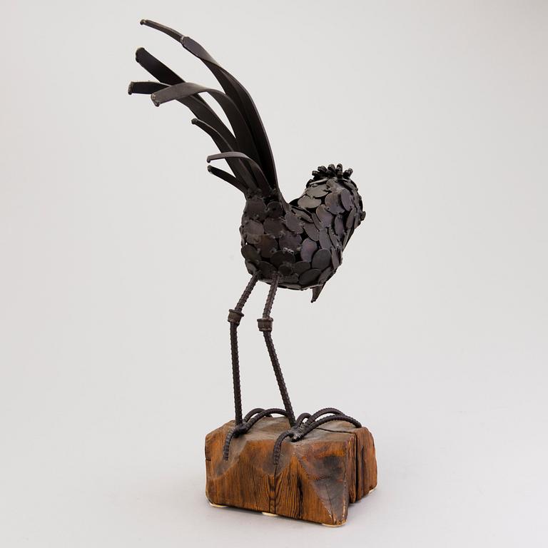 VEIKKO HAUKKAVAARA, sculpture, metal and wood, signed and dated -77.