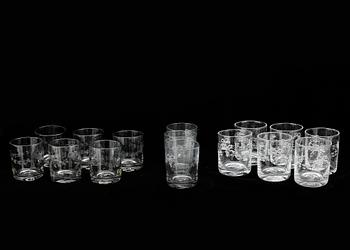 GLAS, 6+6+3 st, "Antik, Reijmyre, 1900-tal.