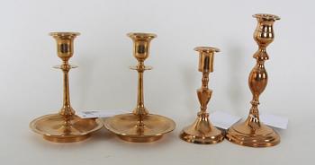 LJUSSTAKAR, 2+1+1 st, mässing.