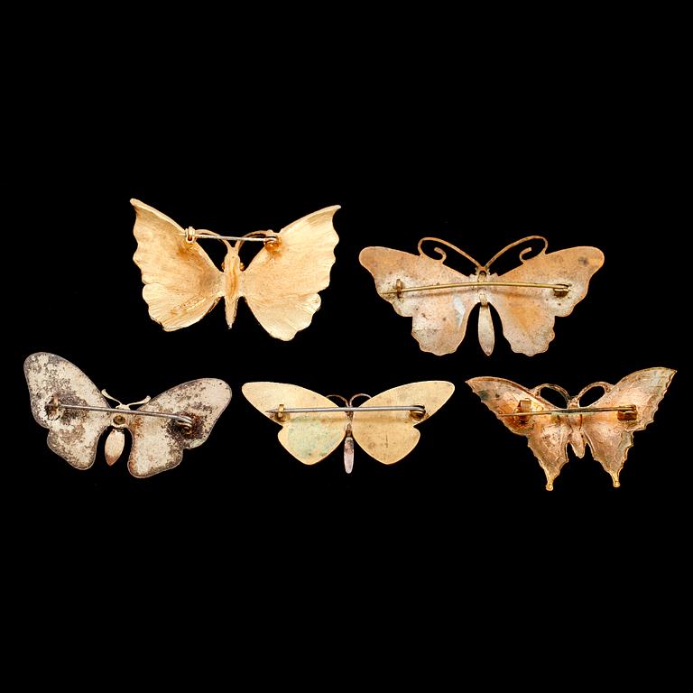 BROSCHER, 5 st, 1900-talets andra hälft.