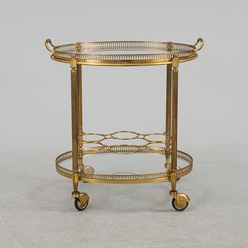 A second half of the 20th century brass serving trolley.