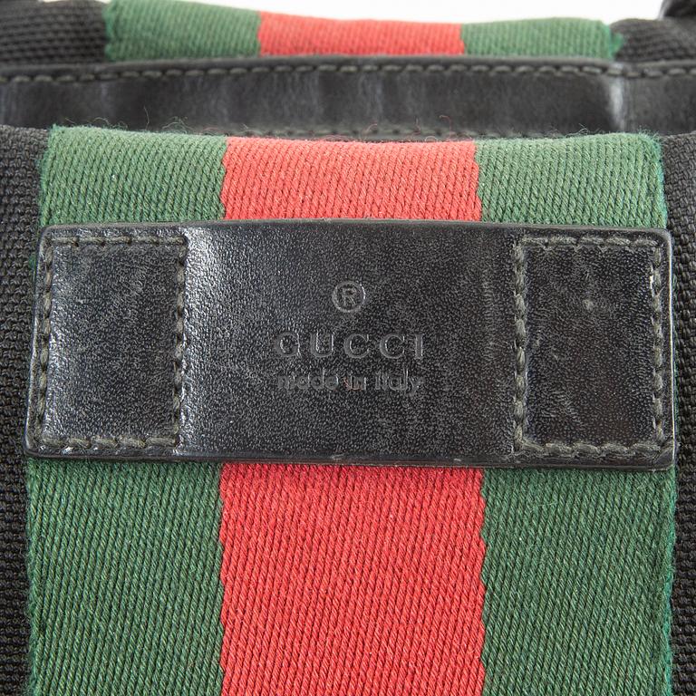 A Techno Web Stripe Canvas Tote  by Gucci.