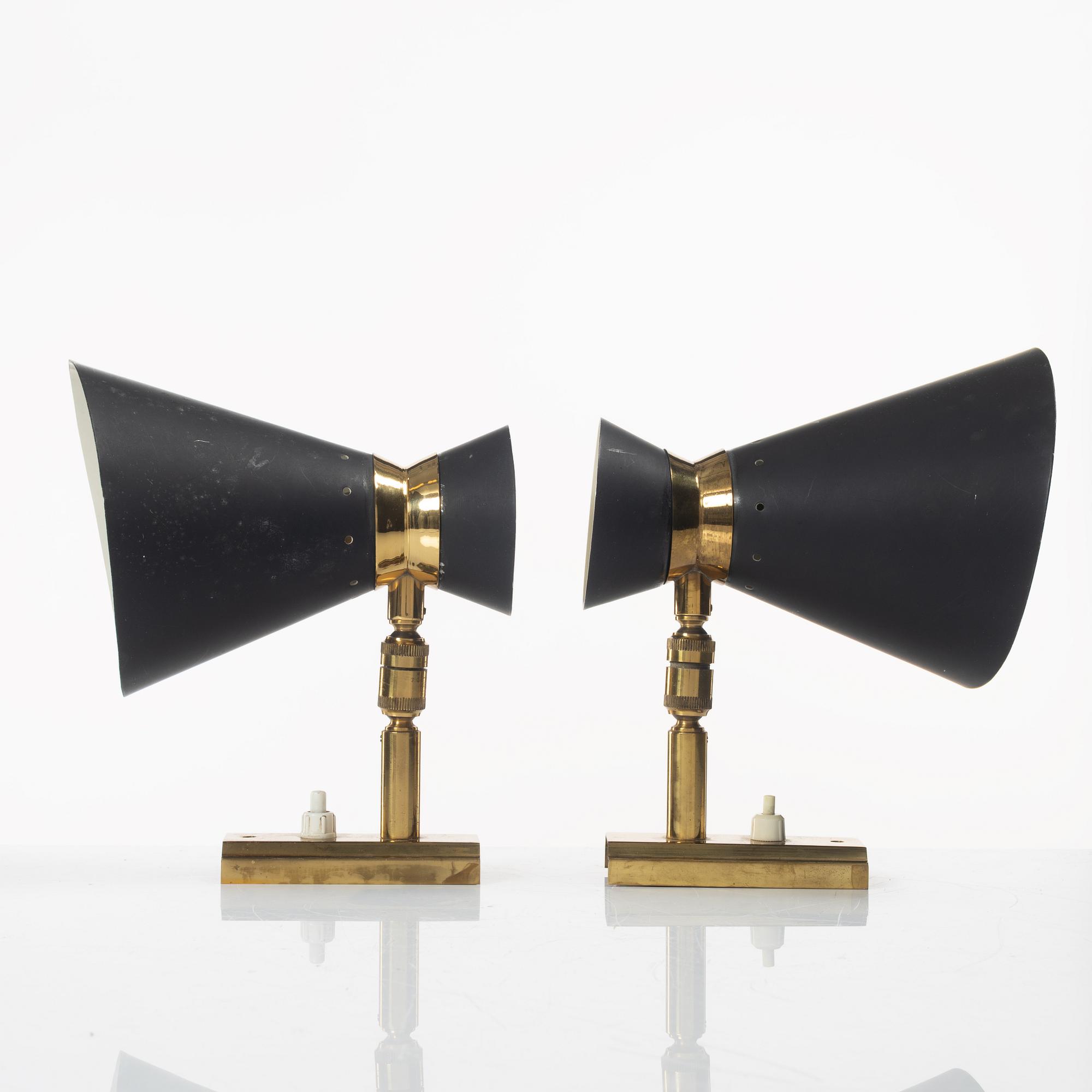 A pair of wall lamps, 1940s/50s.