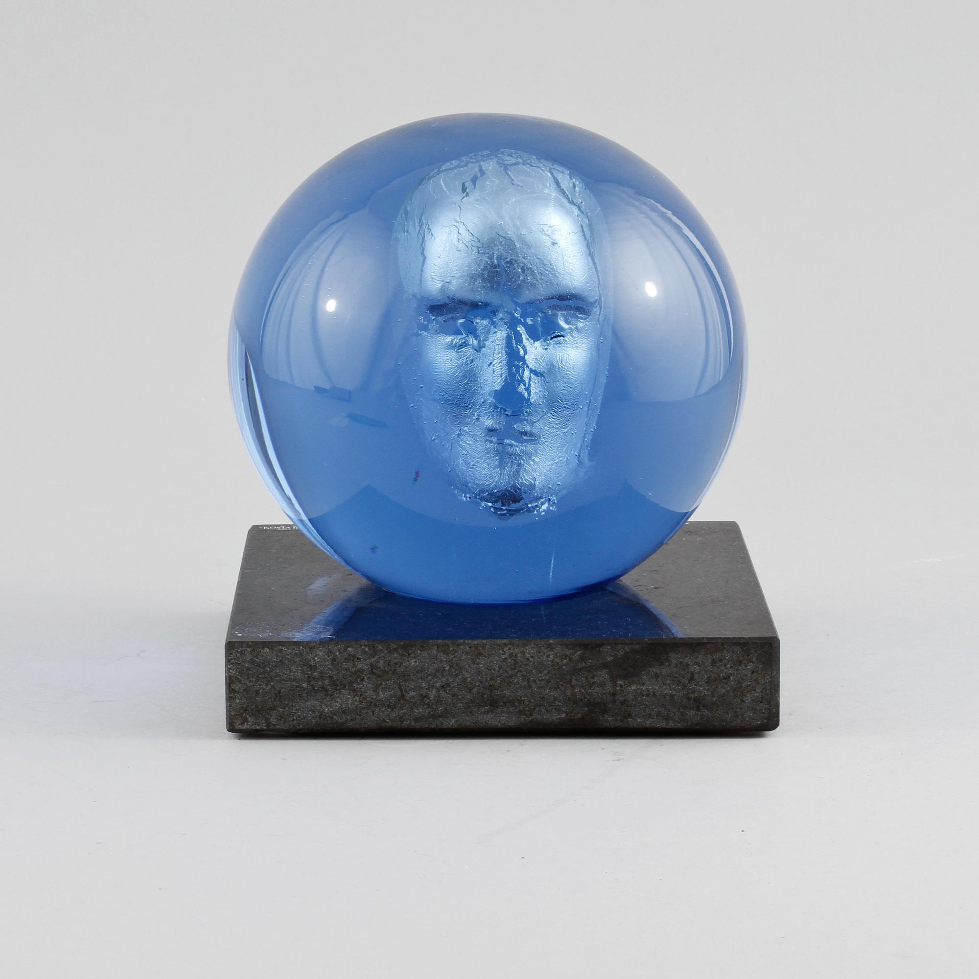 SKULPTUR, glas, Bertil Vallien, Kosta Boda, signerad, 1900-talets slut.