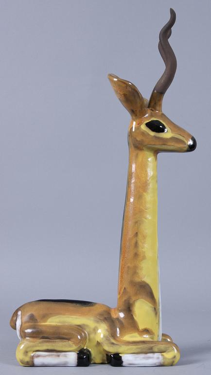 FIGURIN, glaserad keramik, Vicke Lindstrand, Upsala-Ekeby, sign.