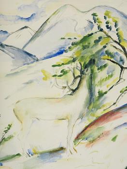 Leander Engström, Reindeer in mountain landscape.