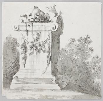 OKÄND KONSTNÄR.  Laverad pennteckning, 1700-talets första hälft.