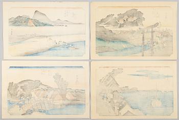 Ando Utagawa Hiroshige, after, prints from "The Fifty-Three Stations of the Tōkaidō" 20th century.