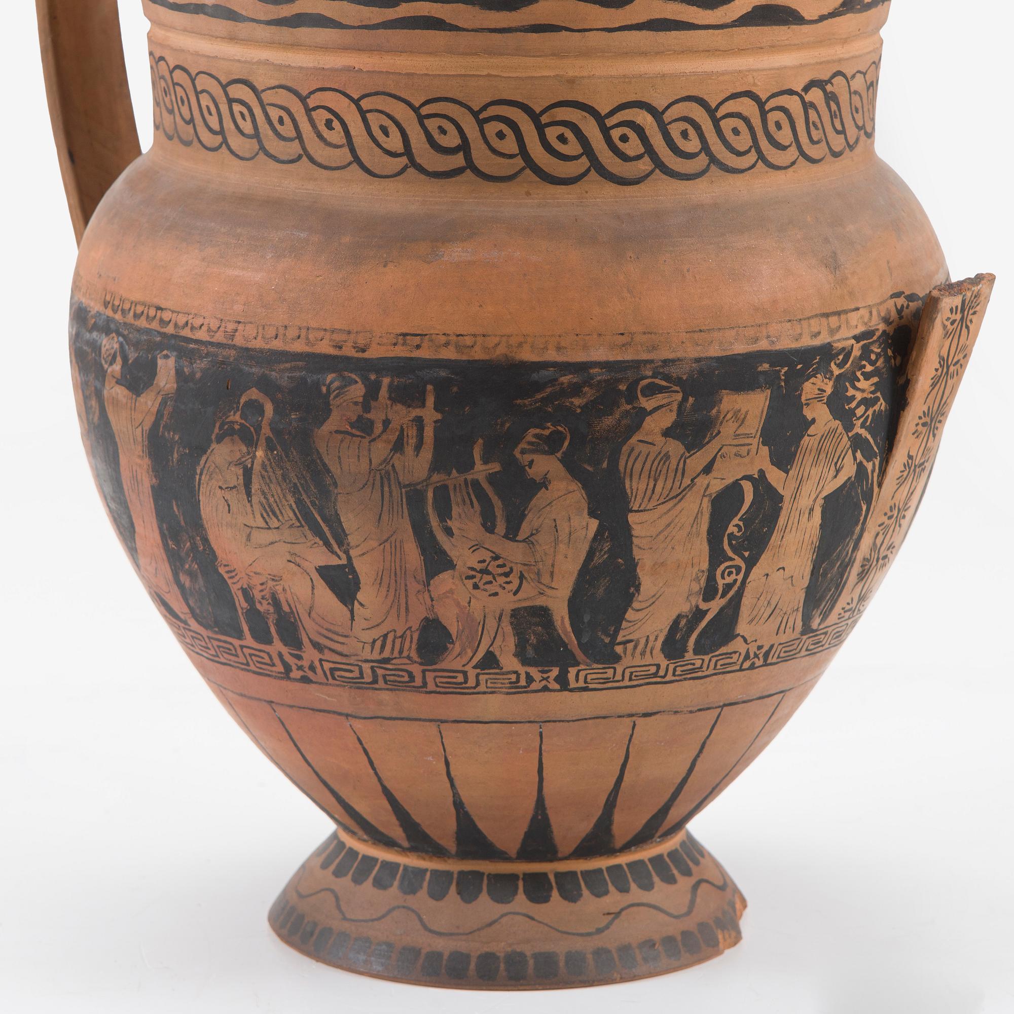 Santeri Salokivi, En grupp nakenmodeller med Urna, 2 st, samt urna från Konstnärens hem.