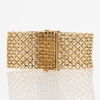 Armband, 18K guld, bred x-länk.