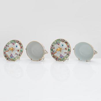 Kannellisia maljoja, 2 kpl, posliinia, Kanton, 1800-luku.