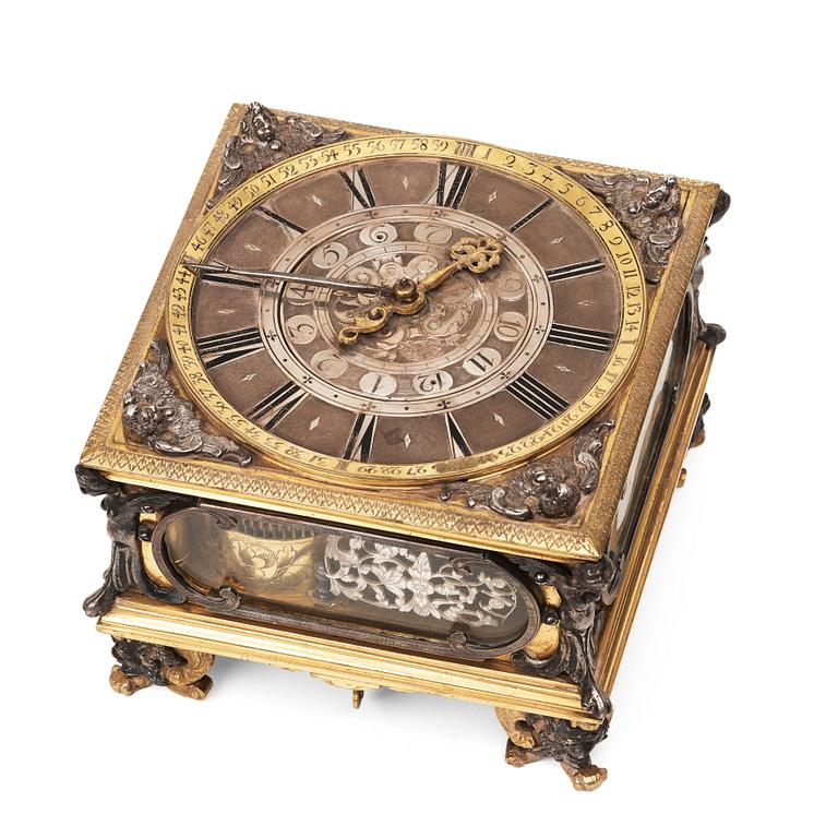 Traveller's Baroque Clock "Polish clock" by N Vogel (clockmaker in Stockholm 1695-1723).