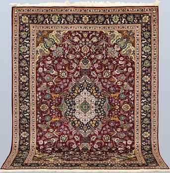 Matta, Täbris, part silk, s.k. 50 Radj, ca 200 x 148 cm.