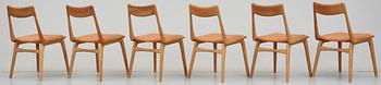STOLAR, 6 st, Slagelse möbelvaerk, Danmark, 1950/60-tal.