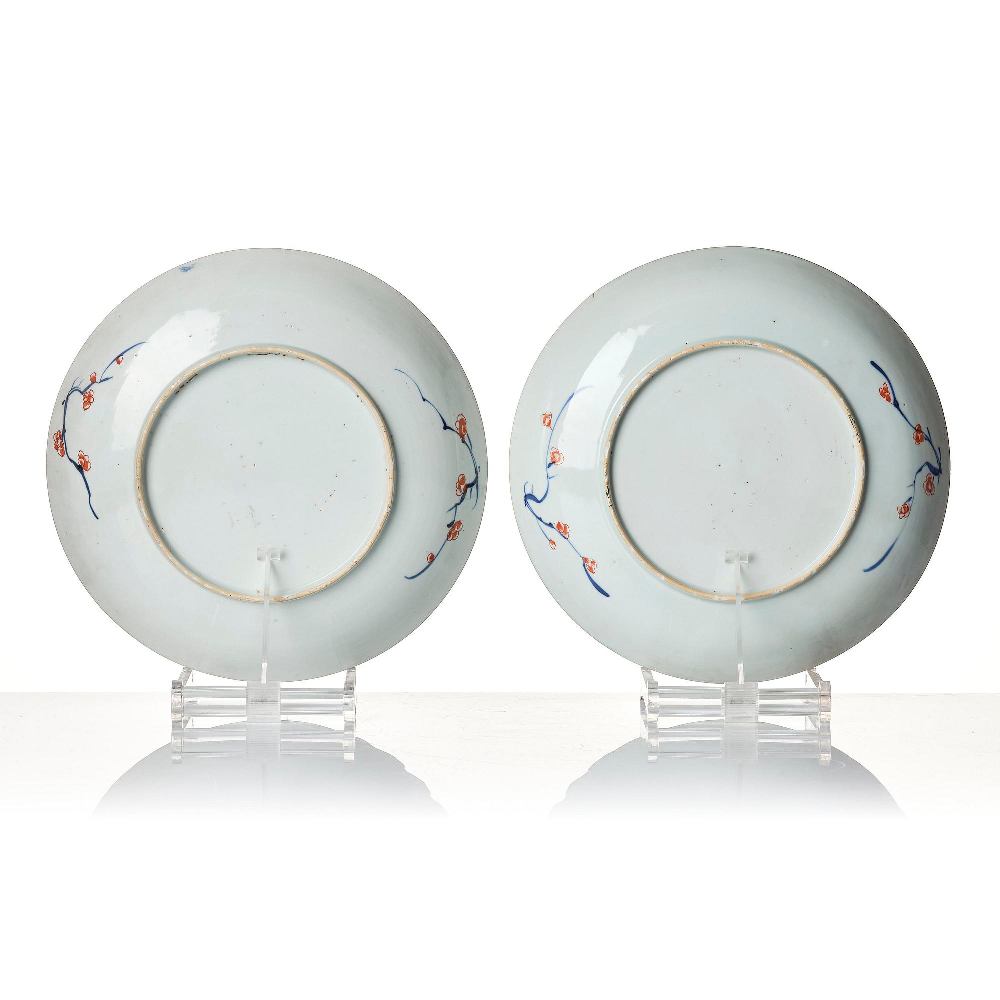 Fat, sex stycken, porslin. Qingdynastin, Kangxi (1662-1722).