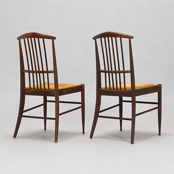 Kerstin Hörlin-Holmquist, A set of six Charlotte chairs with a dining table by Asko, Finland, 1970s.