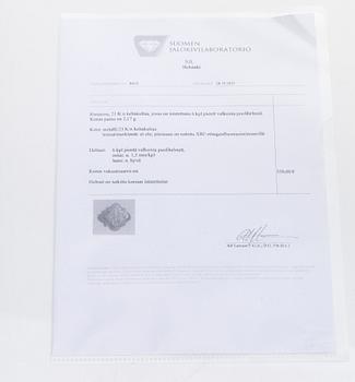 Brosch, 21K guld och pärlor, Frankrike omkring 1900.