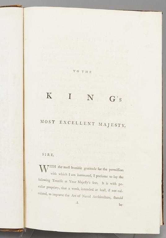 BOOK, ”Naval Architecture or the rudiments and rules of Ship Building, exemplified in a series of draughts and plans”.