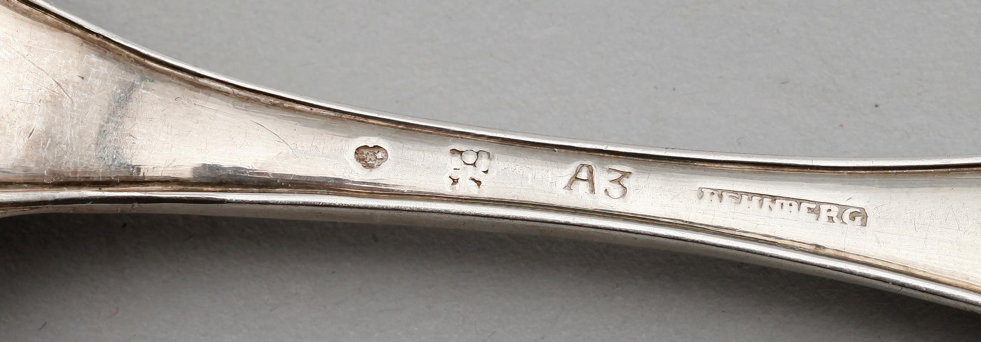 MATSKEDAR, 4 st, silver, 1800-tal, olika modeller. Total vikt ca 186 g.