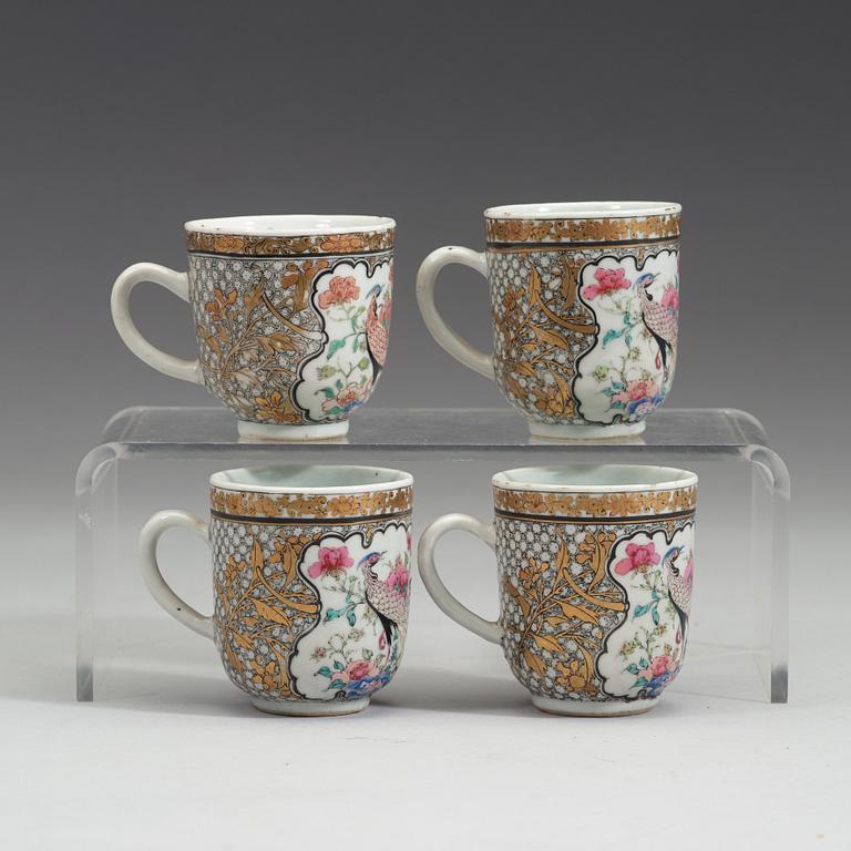 A Chinese export porcelain part tea service, Qing dynasty, Yongzheng (1723-1735).