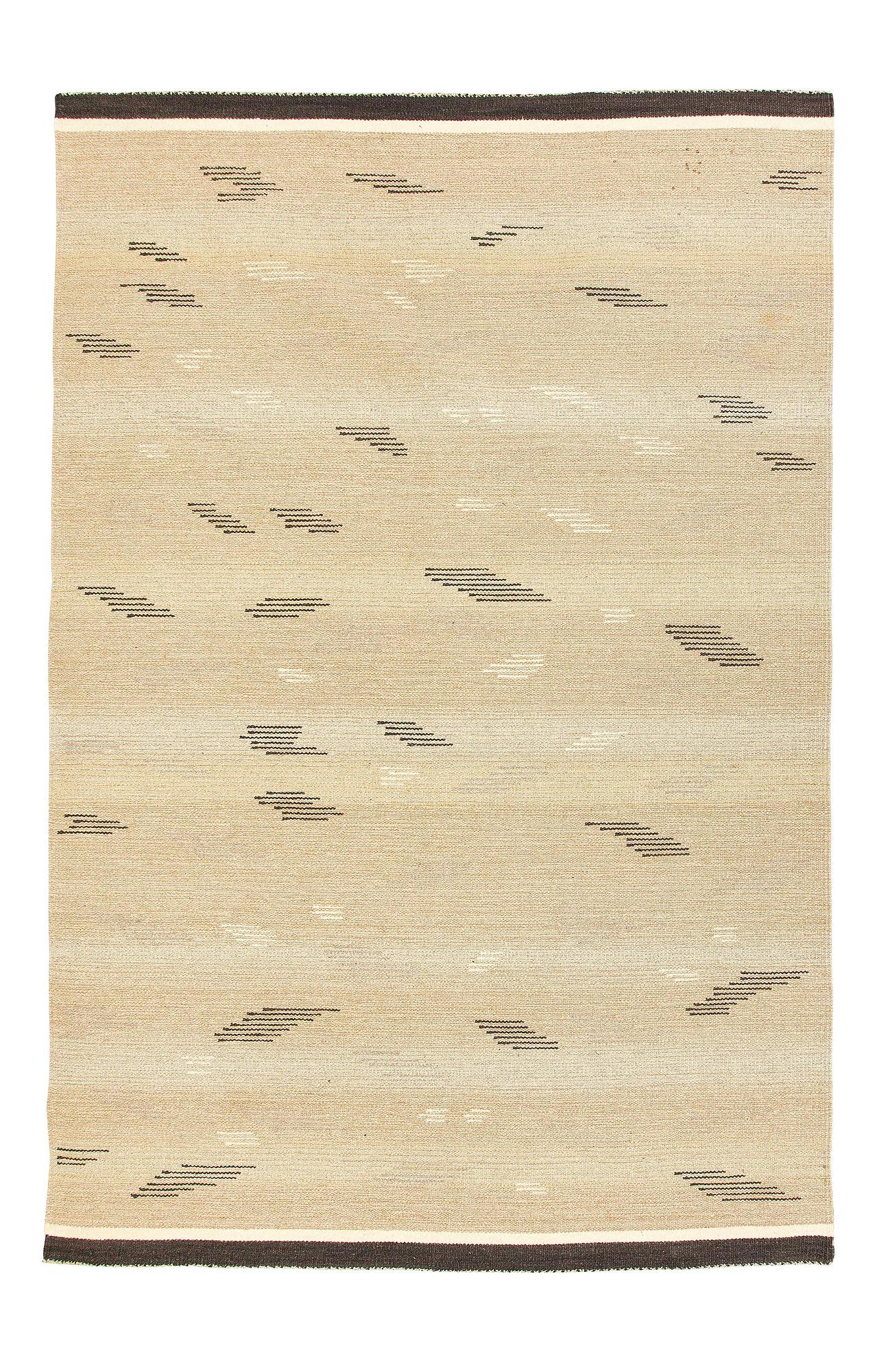 Toini Nyström, a flat weave carpet for Aaltosen Mattokutomo Kiikka Finland. Ca 305 x 200 cm.