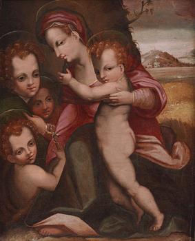 Andrea del Sarto Follower of, ANDREA DEL SARTO, Follower of, 16/17th Century, oil on panel. The Madonna with the child.