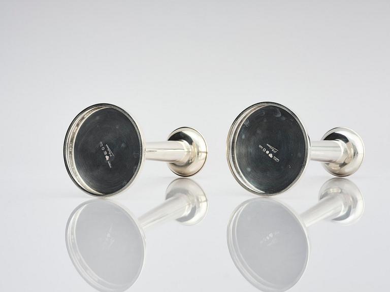 Carl Fredrik Carlman, a pair of silver candlesticks, Stockholm, Sweden 1955.