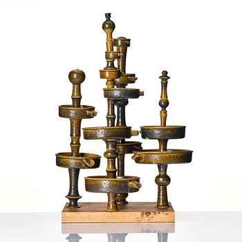 Stig Lindberg, a stoneware sculpture, "Fountain", a prototype of the Fountain at Umeå City Hall, Gustavsberg studio, 1950-60s.