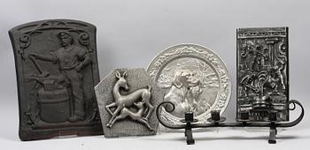 PARTI METALL, 5 delar, bla Näfveqvarns bruk AB, 1900-2000-tal.