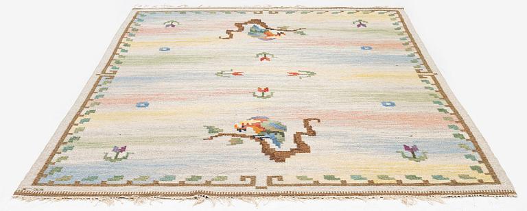 Carl Dangel, rug, "The Parrot" flat weave, c. 295 x 200 cm, signed CD.