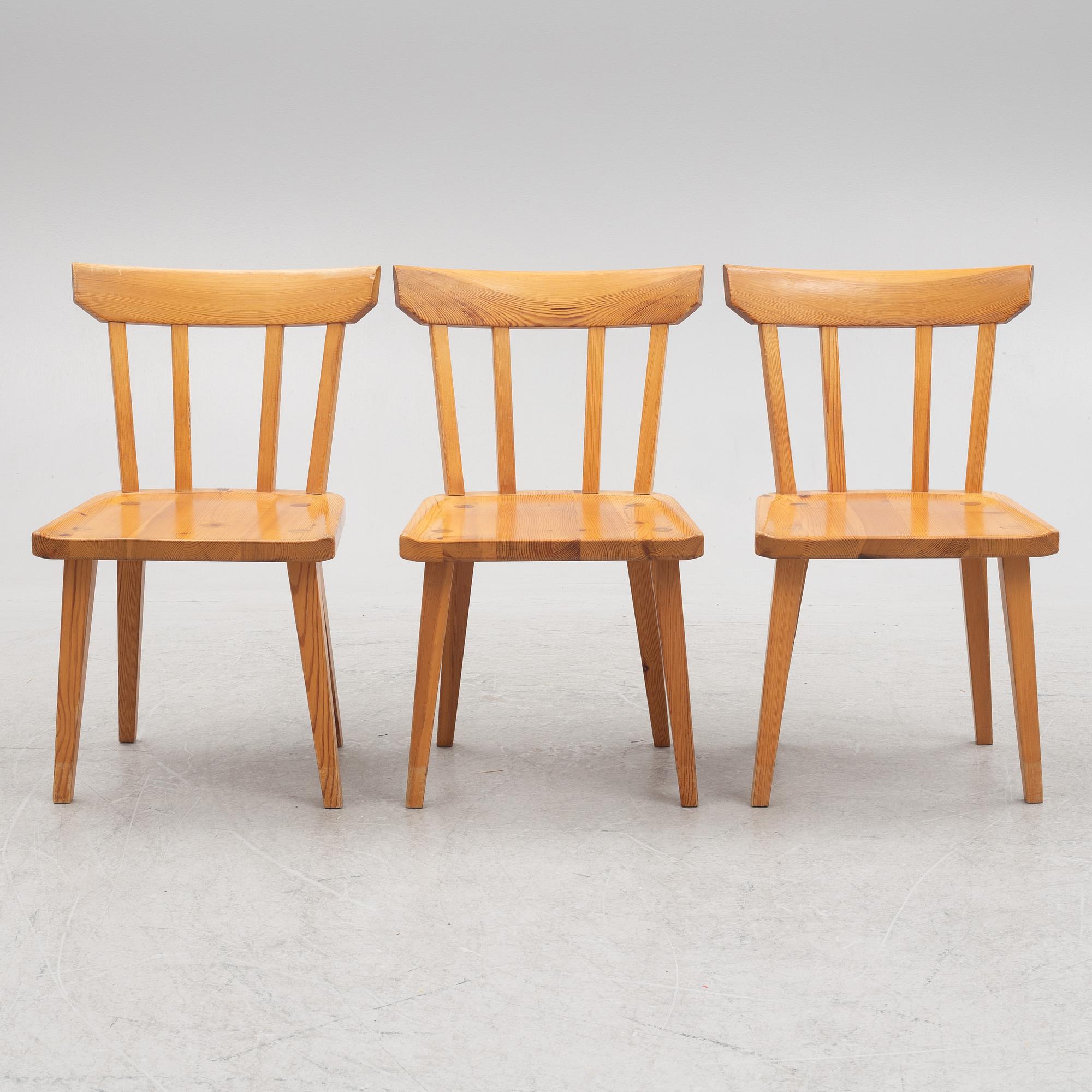 Göran Malmvall, three chairs, model 528, Karl Andersson & söner, Huskvarna.
