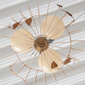 A pair of Swedish Modern ceiling lamps, 1940s.