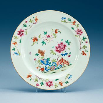 A set of ten famille rose dinner plates, Qing dynasty Qianlong (1736-95).