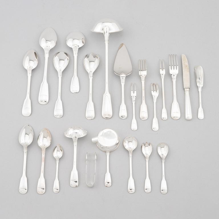 Koch & Bergfeld, a silver cutlery set, model Altfaden, Germany, second half of the 20th Century (71 pieces).