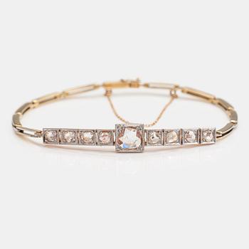 Armband, 14K guld, rosenslipade diamanter ca 1.57 ct tot.