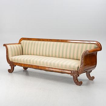 Sofa, 2 armchairs, 2 chairs, drop-leaf table Karl Johan, different models, 19th century.