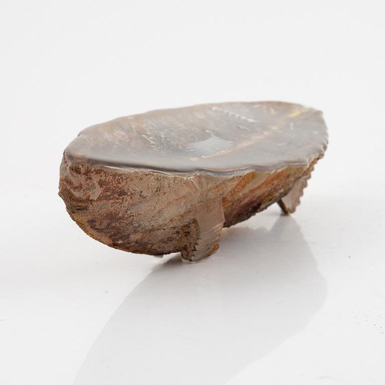 Bertil Vallien, a unique sand-cast glass sculpture of a boat, probably for Kosta Boda, Sweden.