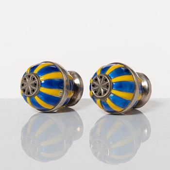 David Andersen, ströare, ett par, sterlingsilver och emalj, Norge, tidigt 1900-tal.