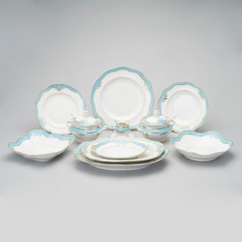 A 19th CENTURY PORCELAIN DINNER SERVICE, 53 pcs, Central Europe.