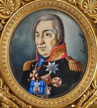 Okänd konstnär, Ryssland, 1800-tal. "Michail Ilarinowitsch Golenischtschew, furst Kutusow-Smolenskij" (1745-1813).