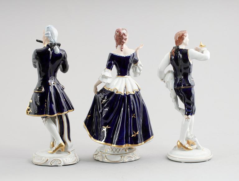 FIGURER, 3 st, porslin, Royal Dux, 1900-talets mitt.