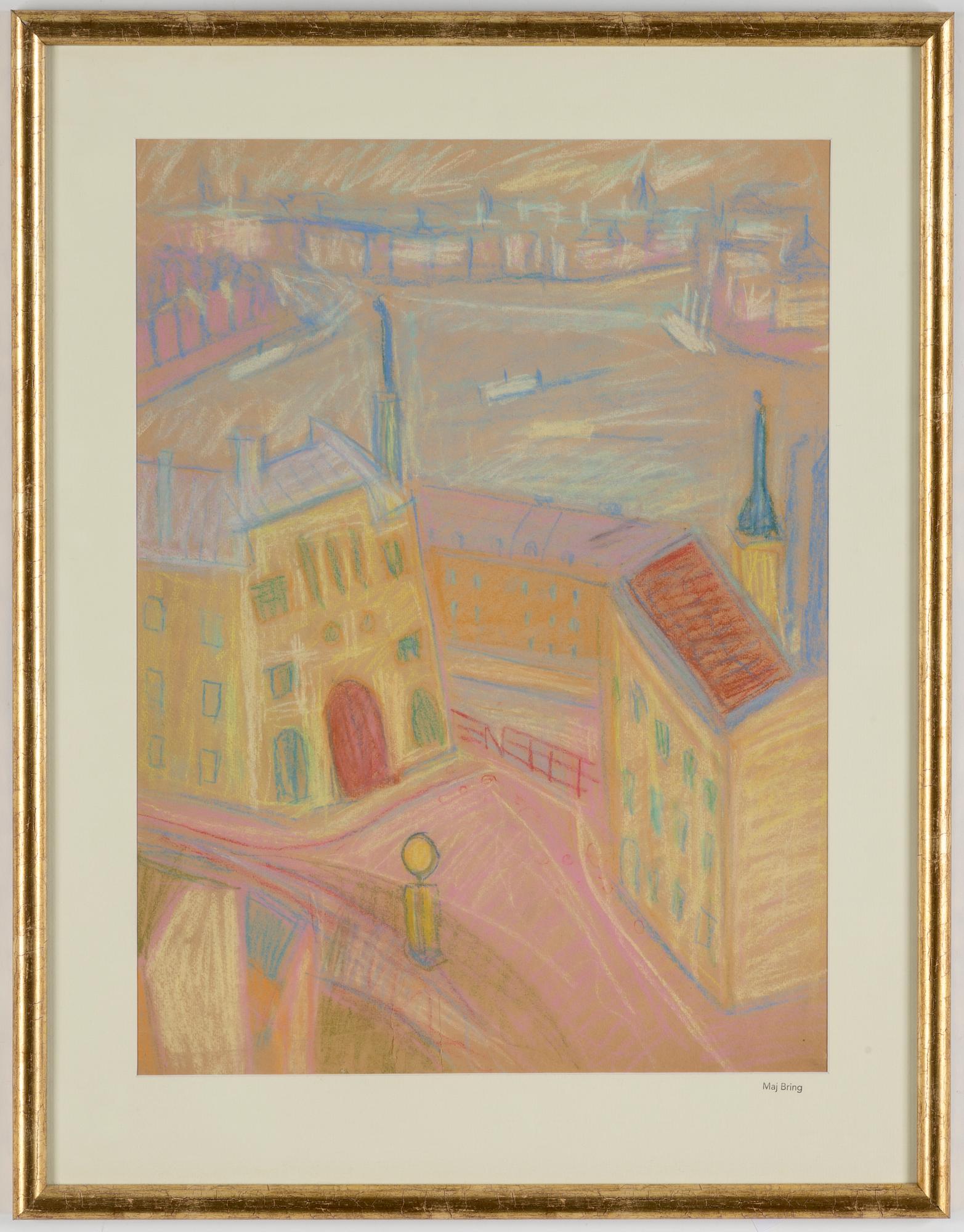 MAJ BRING, pastell on paper, signed with the estate stamp.