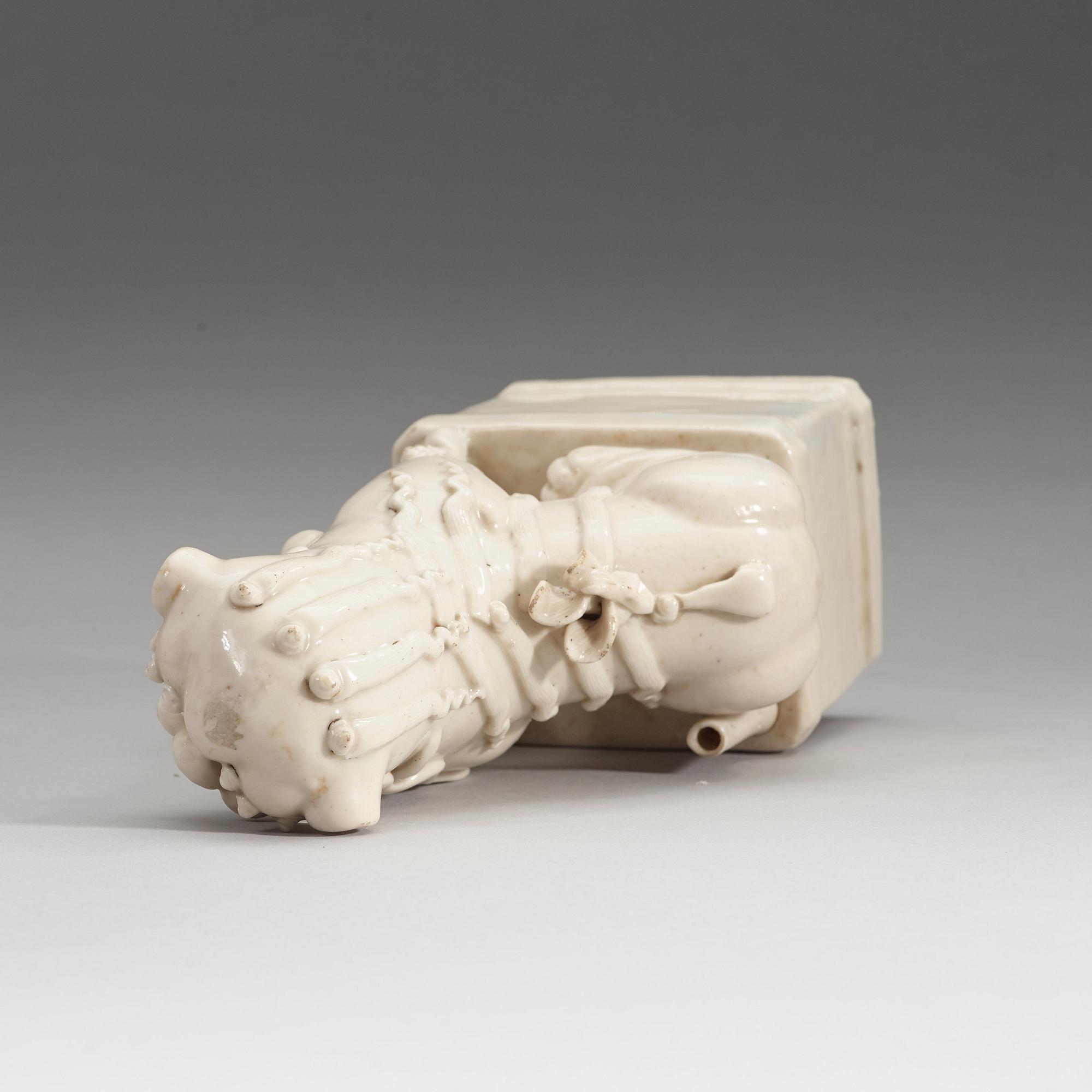 A bland de chine joss stick holder, Qing dynasty, 18th Century.
