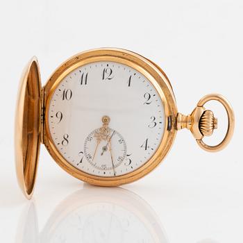 Pocket watch, Zenith, 18K gold, hunter, 52 mm.